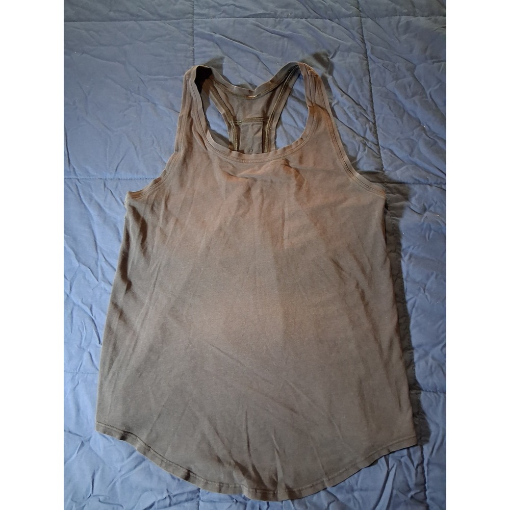 Lululemon Love Tank Pleated Racerback Athletic Top‎ Dark Gray Black Womens
